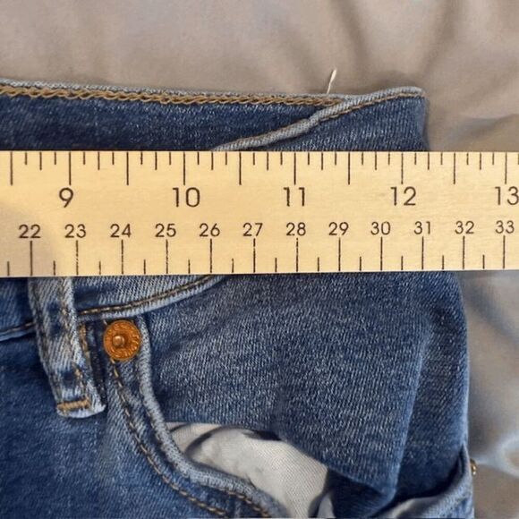 Free People High Rise Skinny Frayed Hem Jeans Distressed Medium Wash Size 27 - Picture 11 of 15